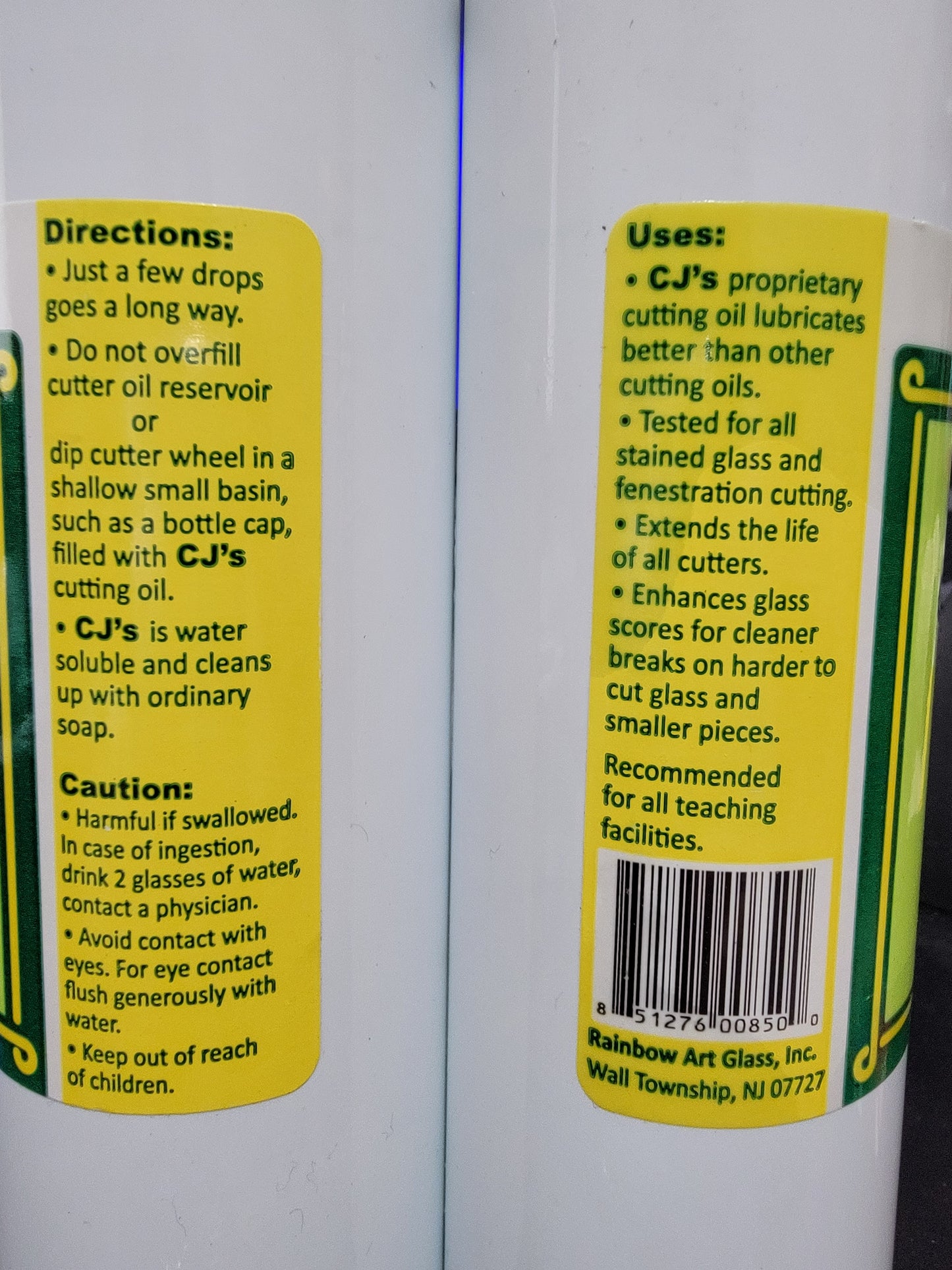 CJ's Glass Cutting Oil For all Glass Cutters Non Toxic 8 ounces-