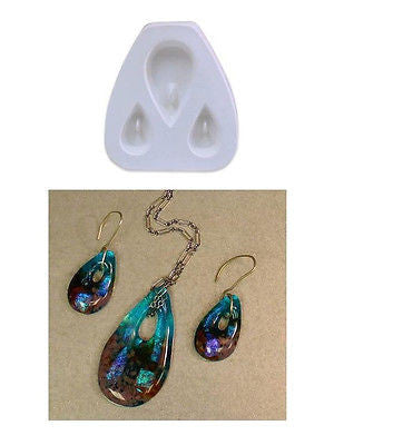 Little Fritters HOLEY TEARDROPS TRIO 75 Pendant Earring Set Glass Casting Mold-