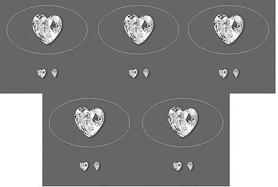 5 WHITE HEART CUBIC ZIRCONIA CZ 4x4mm Great for PMC Art Clay Silver Gold-