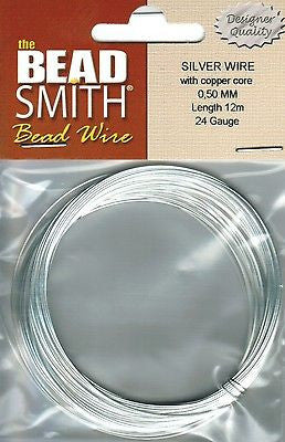 24 Gauge 12 meter BEADSMITH German Silver Wire With Copper Core Beading Wrapping-