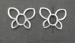 Adorable! 2 BEAD FRAMES silver-plated pewter 34x26mm BUTTERFLY Necklace Earrings- 