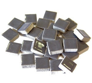 Gray 3/8" Ceramic Tiles 4 ounce Package About 125 Pieces Small Mosaics Glazed Crafts Doll House-