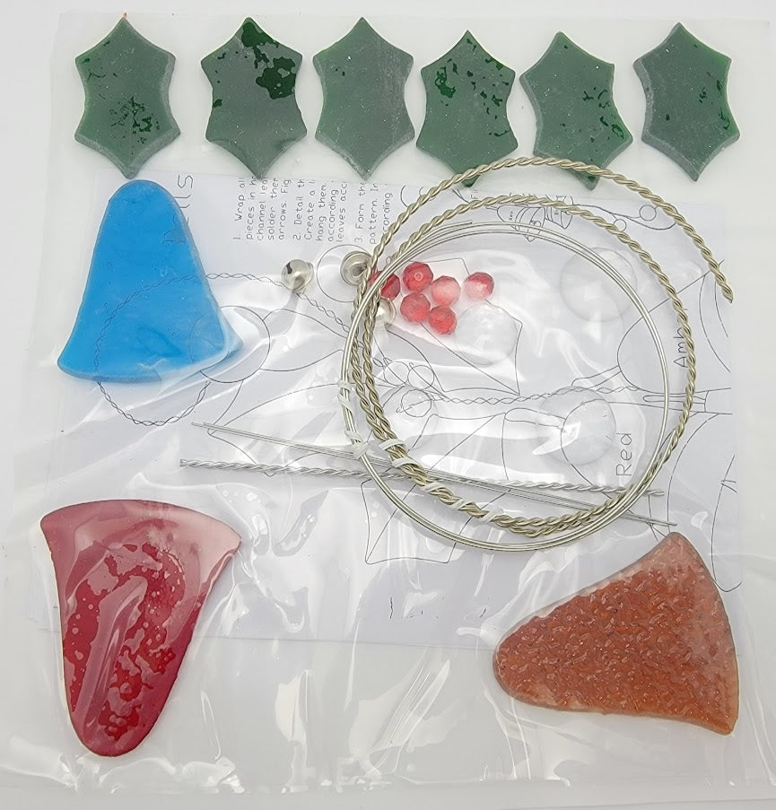BELL SCROLL Pre-cut Glass Kit YOU MAKE IT Bevels Wire Instruction Studio One-