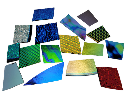 DICHROIC GLASS 1/2 lb Mix Color Texture on Black 90 COE Each Pack Is Different-