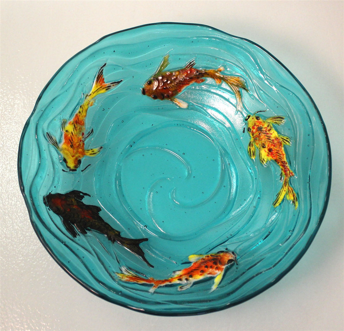 Koi Waves Round Texture Plate Platter Mold 13" Creative Paradise Glass Fusing-