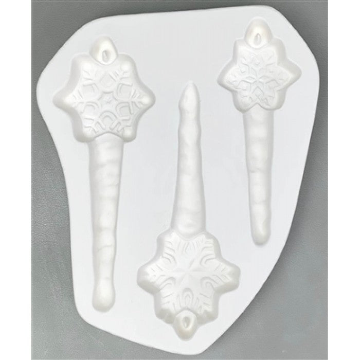 Three Flakes & Icicles Little Fritters 194 Glass Casting Mold Creative Paradise Fusing-