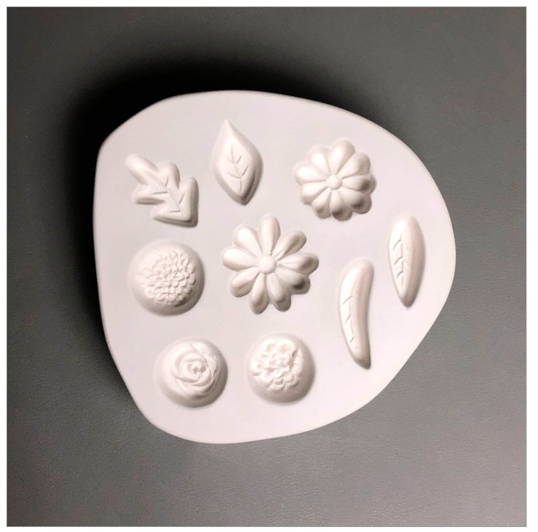 Small Leaves and Flowers LF201 Glass Fusing Mold Ceramic-