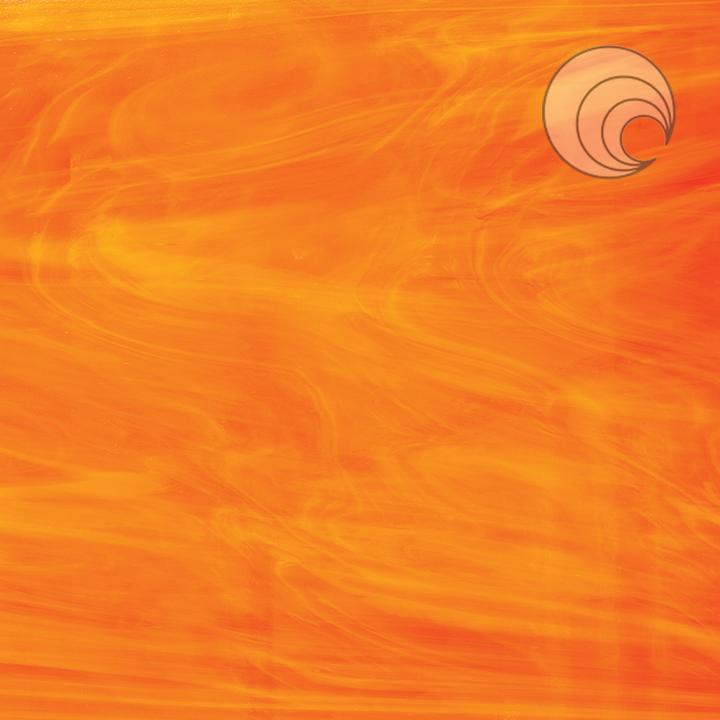 377.1 White Orange Mix 12 x 12 Inch Oceanside Compatible 96 COE Sheet Glass-