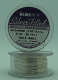 Beadsmith Pro Silver Bonded Filled Wire Half Hard Dead Soft 18 20 22 22 26 28 ga-Gauge Size Hardness Length 24ga Half Hard 25 ft