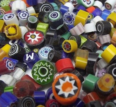 Millefiori PARTY Mix of Sizes Patterns 104 COE Mille Glass Slices 8 oz Assorted-
