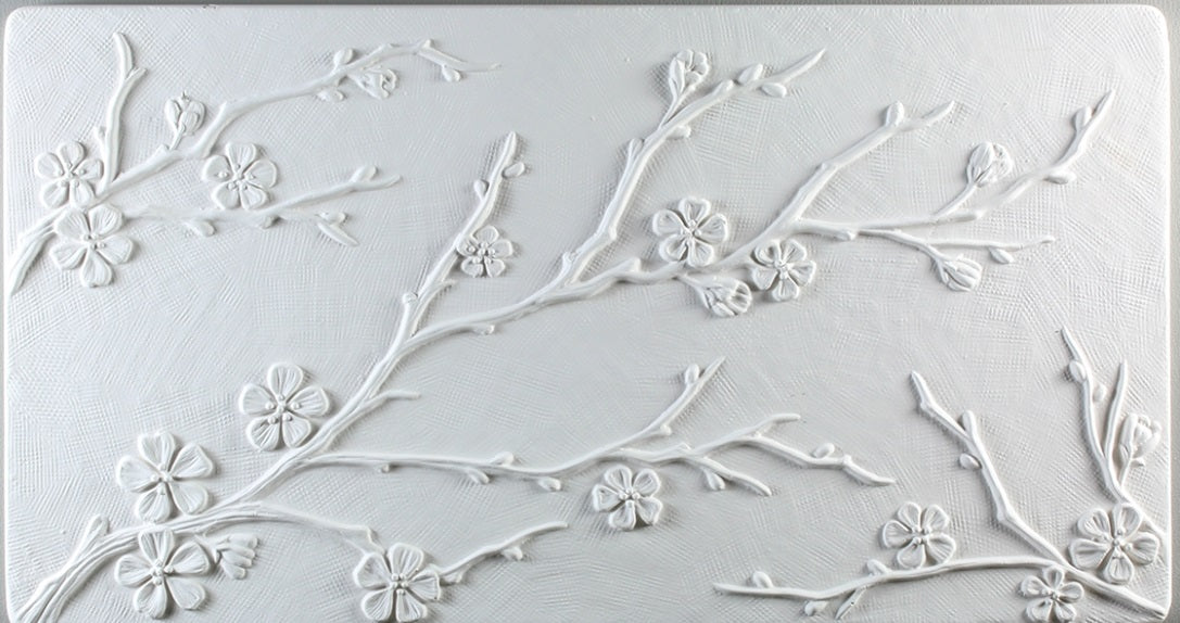 Cherry Blossom Glass Fusing Mold Creative Paradise 7 x 13" Tile Plate Texture-