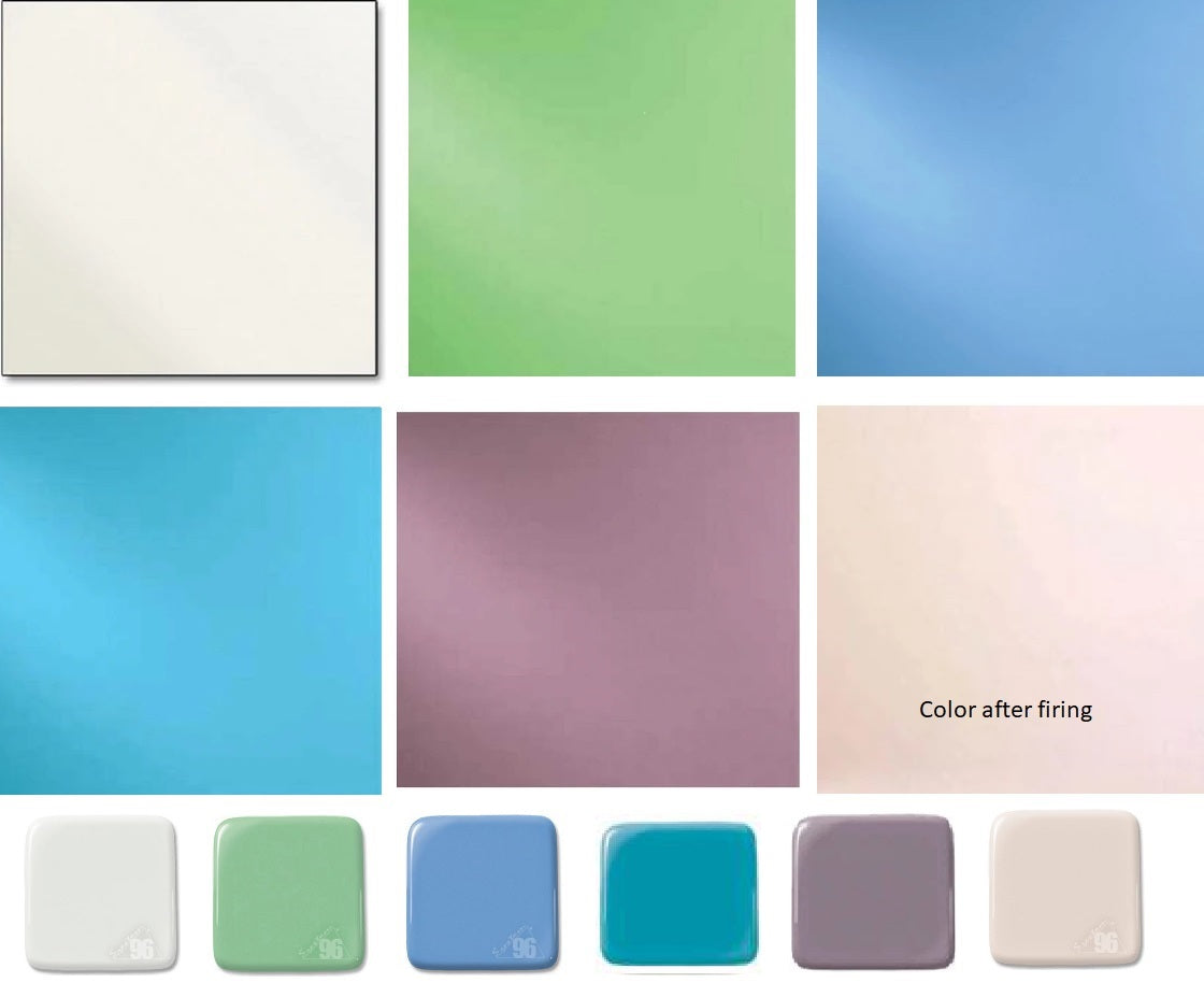 6 Pieces 6x6" Oceanside Compatible for Spectrum System 96 COE PASTEL OPALS Pack Glass Sheets-