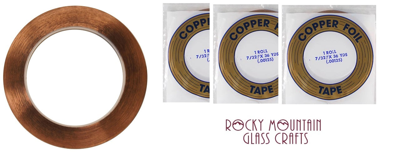 3 Rolls 7/32" EDCO Copper Foil Tape For Stained Glass 36 yards Supplies 1mil Supplies-