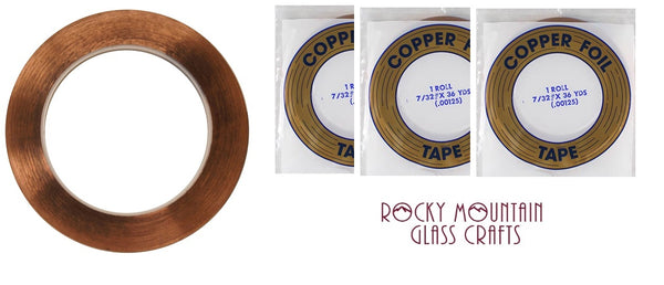 3 Rolls 7/32" EDCO Copper Foil Tape For Stained Glass 36 yards Supplies 1mil Supplies- 