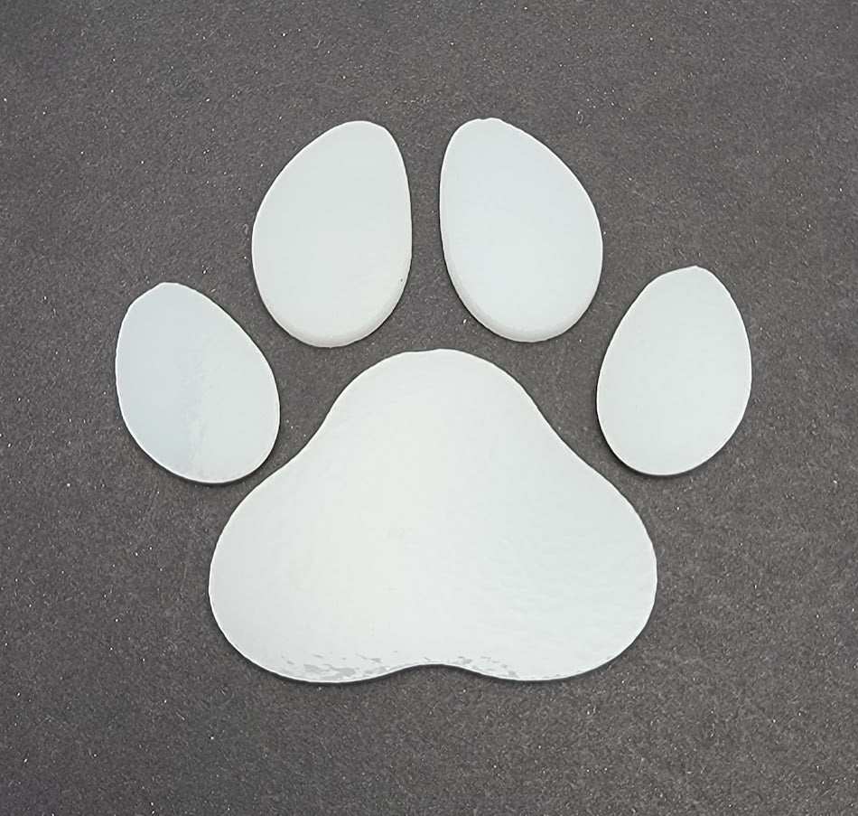 96 COE PAW Large Precut Glass Shape Dog Cat Print 2.8 inches Wide 2.65 inches Tall Fusing Supplies-