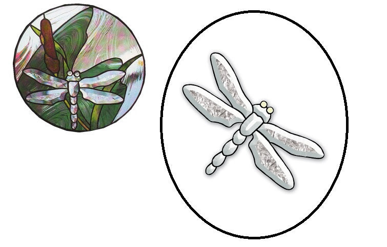 GST-6 Dragonfly Bevel Cluster 10 Pieces 9 3/4" by 6" Stained Glass Supplies-