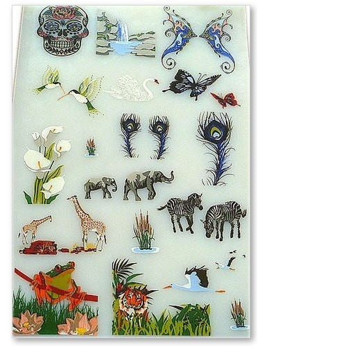 Amazing! MYSTICAL WILDLIFE Full Color Screen-printed Decals Fusing 6x9" Sheet-