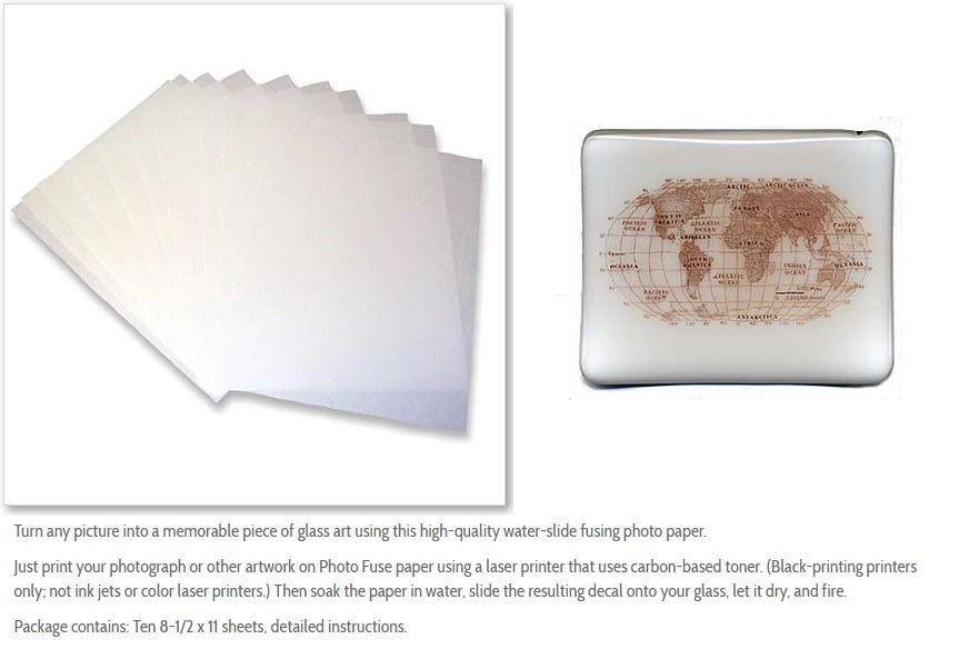 Sepia PHOTO FUSING PAPER 10 Sheets 8-1/2 11 in Use with BLACK CARBON-BASED INK-