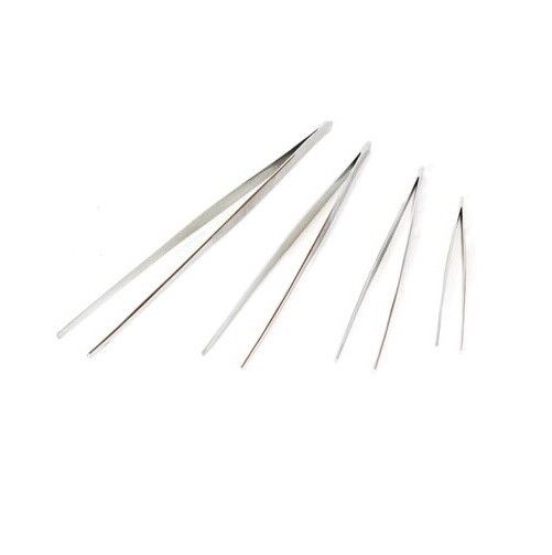12" 10" 8" 6" Non Serrated Stainless Steel Tweezer Set Lampworking Hot Glass-