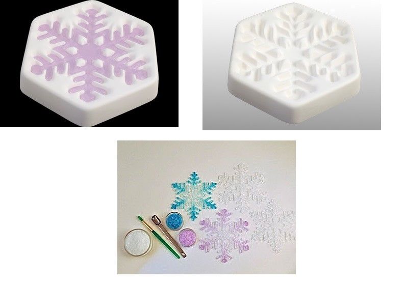 "January 2017" Colour de Verre SNOWFLAKE Ceramic Reusuable Fusing Mold Casting-