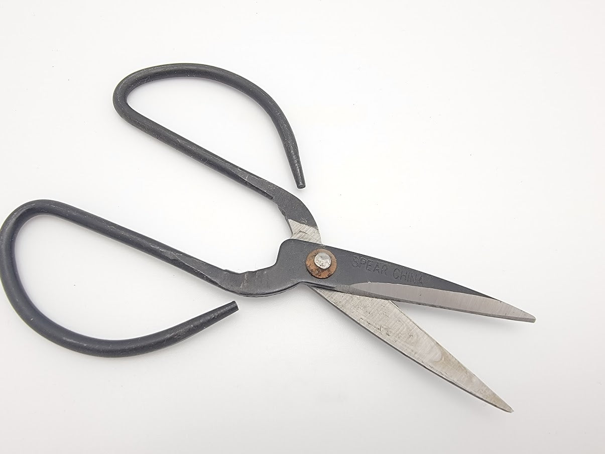 SPEAR Hot Glass Shears Small 6" Metal Scissors Cuts Lampworked Glass Moretti Rod-
