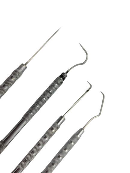 Pick Set Stainless Steel and Chrome Lampworking Shaping Tools Four Pieces-