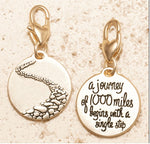 A Journey of 1000 Miles Begins with a Single Step Gold Tone Charm Amanda Blu- 