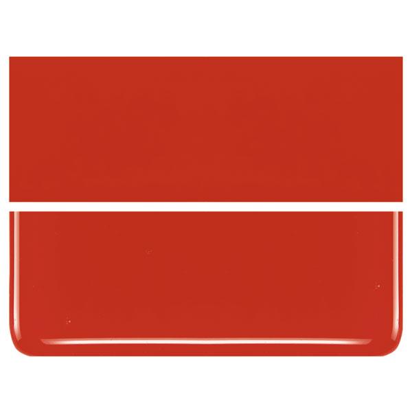 0024 Tomato Red Opal 90 COE Bullseye Fusing Glass Sheet 5x5 inch 3mm Striker 90COE-