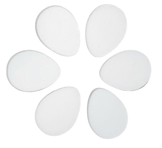 Six 96 COE EASTER EGGS Glass 1 1/2 inches Tall Choice Of Color Precut Waterjet-Color White