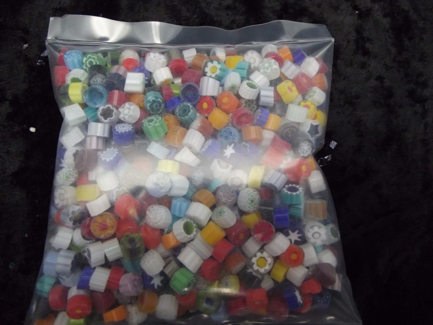 1/2 Pound 6-7mm Millefiori Slices Transparent Glass Lampworking Moretti Effetre-