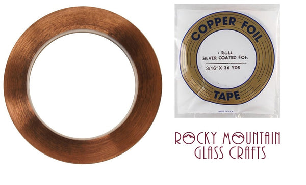 3/16" SILVER BACK EDCO Copper Foil Tape For Stained Glass 36 yards Supplies 1mil- 