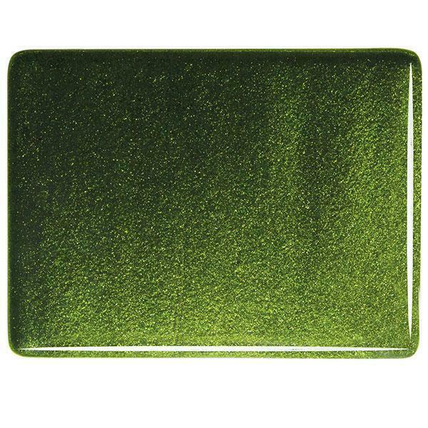 1412 Lt Aventurine Green Transparent Bullseye 90 COE Glass Sheet 10x10" 90COE-