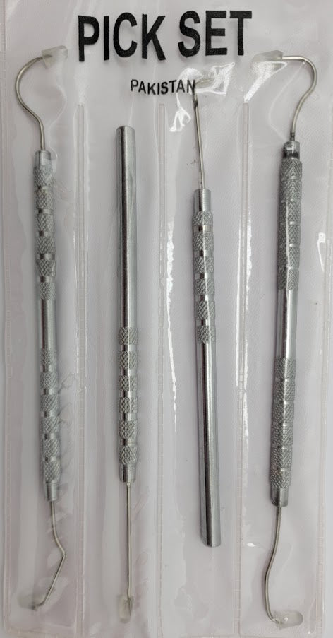 Pick Set Stainless Steel and Chrome Lampworking Shaping Tools Four Pieces-