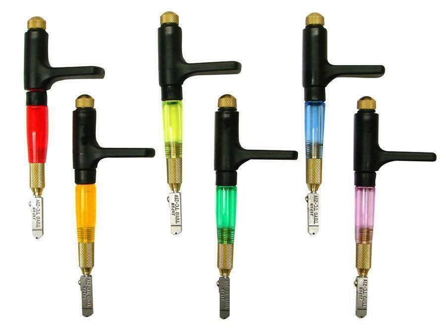 ONE Random Color GAI TC21 Toyo Custom Grip Tap Wheel Stained Glass Super Cutter Fusing Mosaics Stained Glass Supplies-