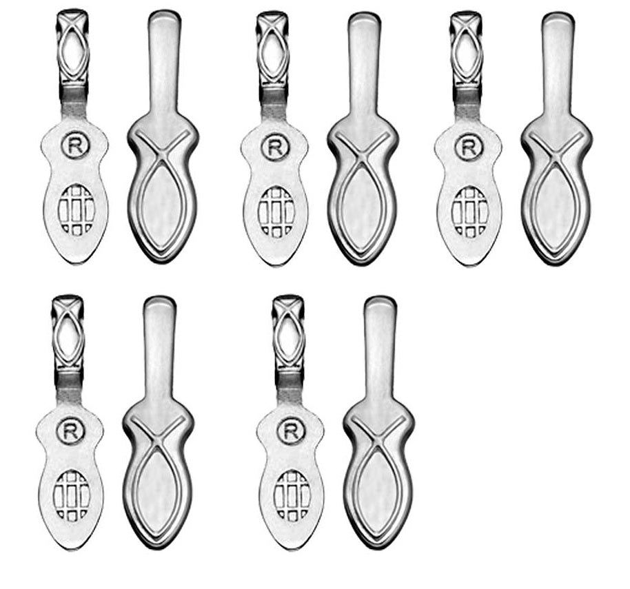 Aanraku DOUBLE Fish Sterling Silver Plated JEWELRY BAILS 25 Medium-