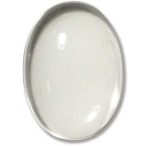 Genuine PRECIOSA DOZEN Clear CRYSTAL Oval Cabochons 18x25mm Dome Pendant Cameo-