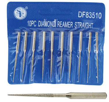 10 Pieces Tapered Diamond Coated Bead Reamer for Rotary Tool 1/8" Shank 2" Tips-