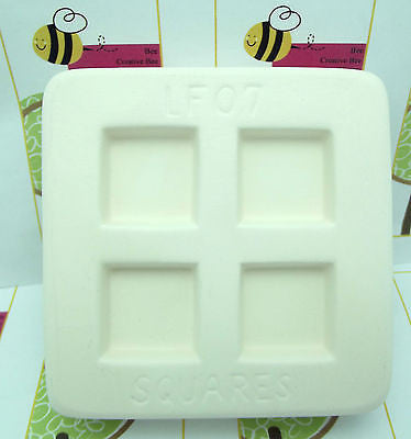 SQUARE PENDANT Little Fritters Hot Glass Casting Mold Makes 4 1" Squares 07-