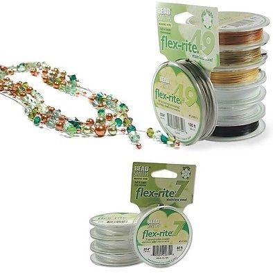 PEARL SILVER COLOR .014" 7 Strand 30' BEADSMITH FLEX-RITE Bead Wire FLEXRITE-