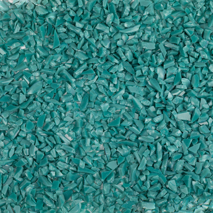 F5 2234 Peacock Green Opal COARSE 96 COE Frit 8.5 oz Jar-