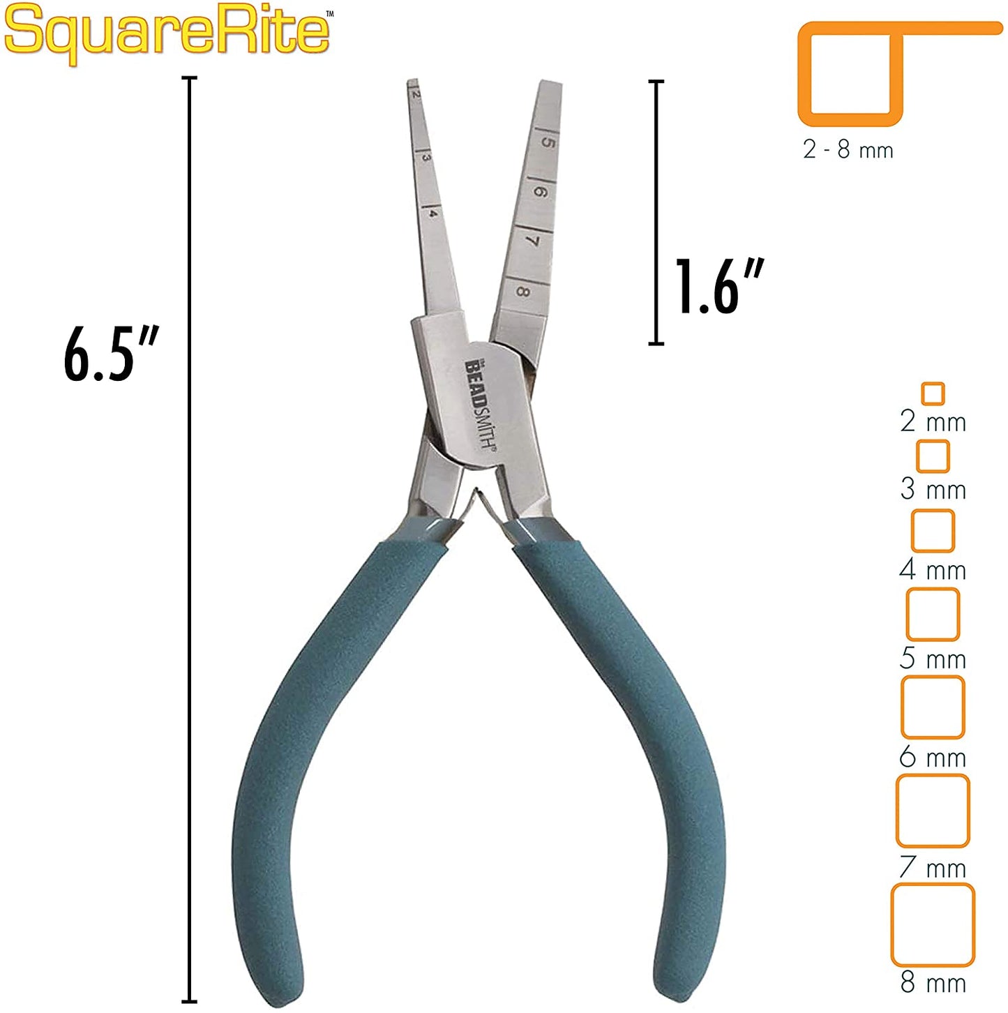 Beadsmith Square Rite Right Pliers Make Perfect 2-8mm Squares PL13 Marked Nosed-