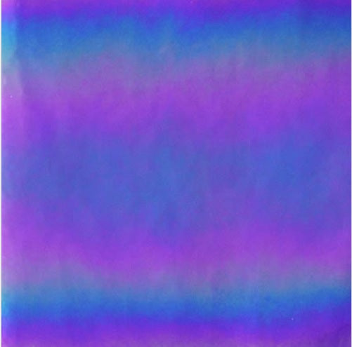 136I Iridized Dark Blue Transparent 6 x 6 Inch Oceanside Compatible 96 COE Sheet Glass-