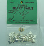 25 Pcs Aanraku HEART BAILS Sterling Silver Plated Small Fusing Supplies Glue On- 