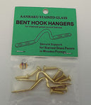 Aanraku Bent Hook HANGERS for Stained Glass Wood Frames Stylish Brass Accents