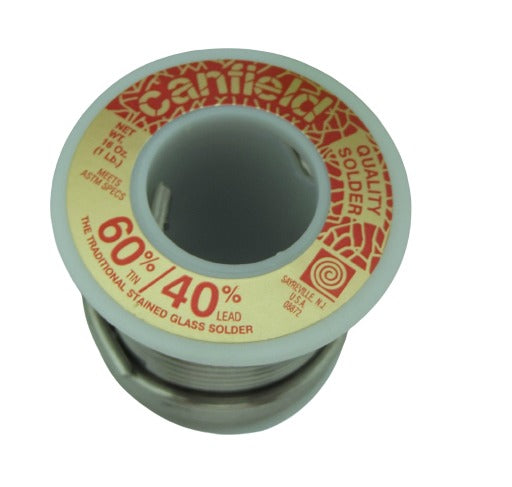 60/40 Canfield STAINED GLASS SOLDER 60 tin 40 lead One Pound SUPPLIES 16 Ounces-