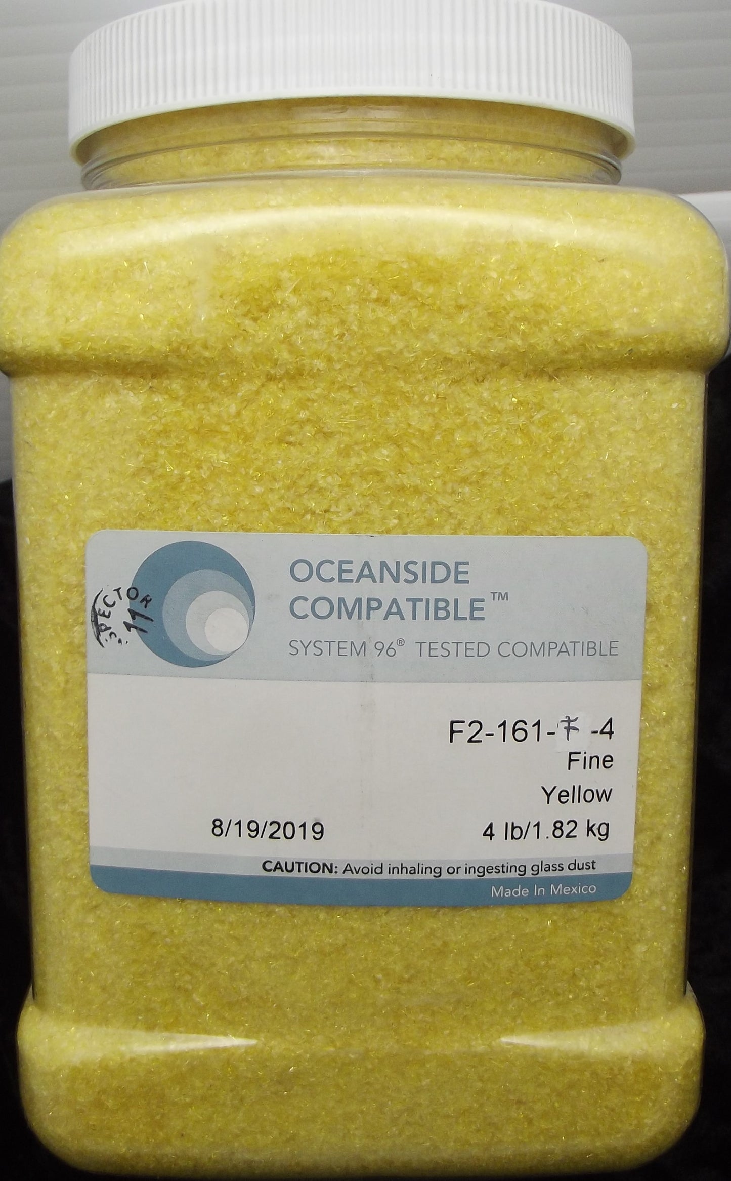 F2 161 Yellow Transparent FOUR POUNDS FINE Glass Frit OGT System 96 COE Glass Frit-