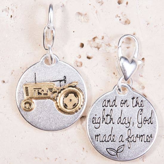 And on the 8th Day God Made a Farmer Amanda Blu ONE Two Sided Gold Silver-