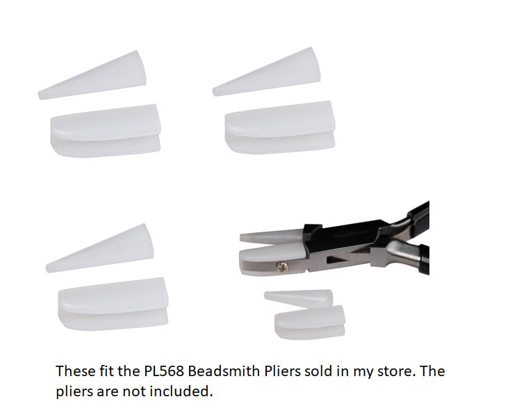 Three Sets Replacement Nylon Jaw Tips Beadsmith RJ568 Flat Round Nose Pliers-
