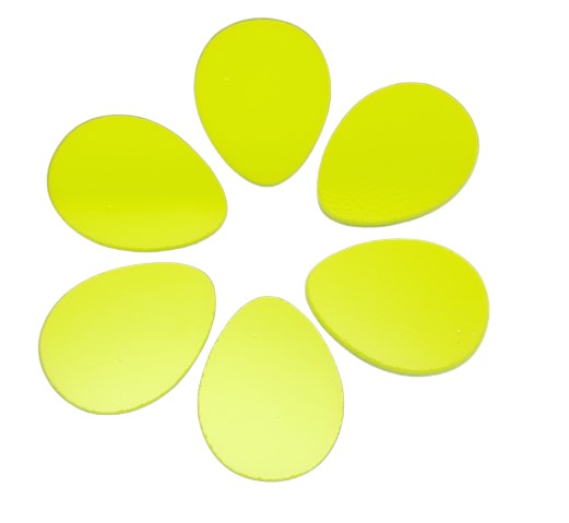 Six 96 COE EASTER EGGS Glass 1 1/2 inches Tall Choice Of Color Precut Waterjet-Color Lemongrass Green