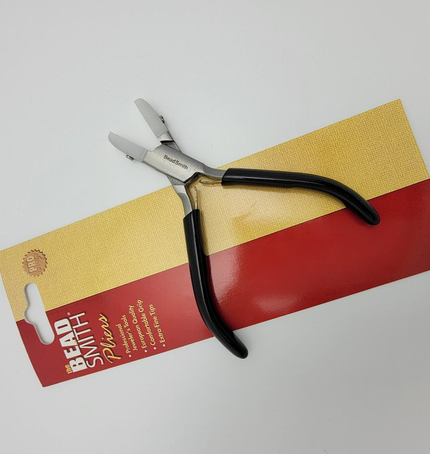 PL566 Beadsmith Double Nylon Jaw Pliers Flat Nose Pro Quality 4.75" Black Handle-